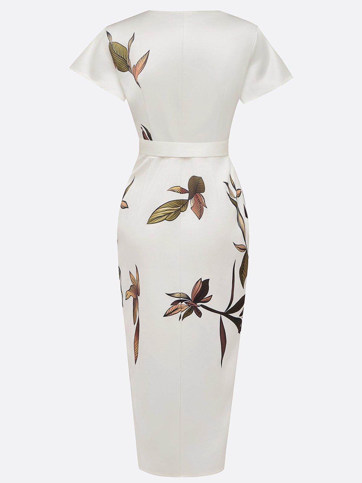 Lila - Vibrant Leaf Midi Dress