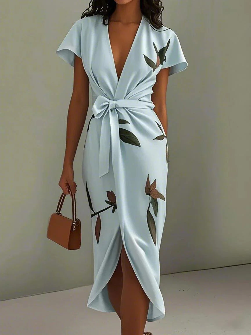 Lila - Vibrant Leaf Midi Dress