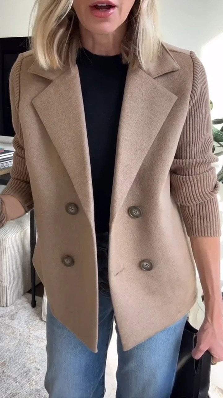 Freya - Stylish Knit-Sleeve Blazer