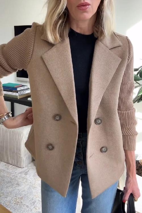 Freya - Stylish Knit-Sleeve Blazer
