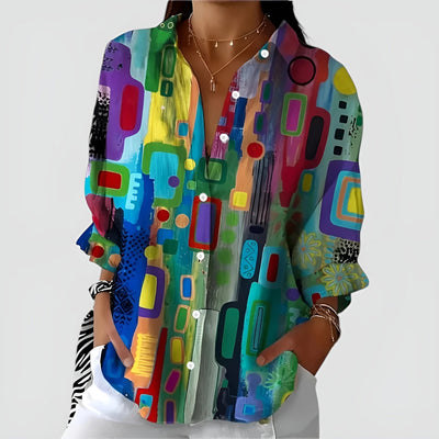 Ava - Comfortable Geometric Blouse