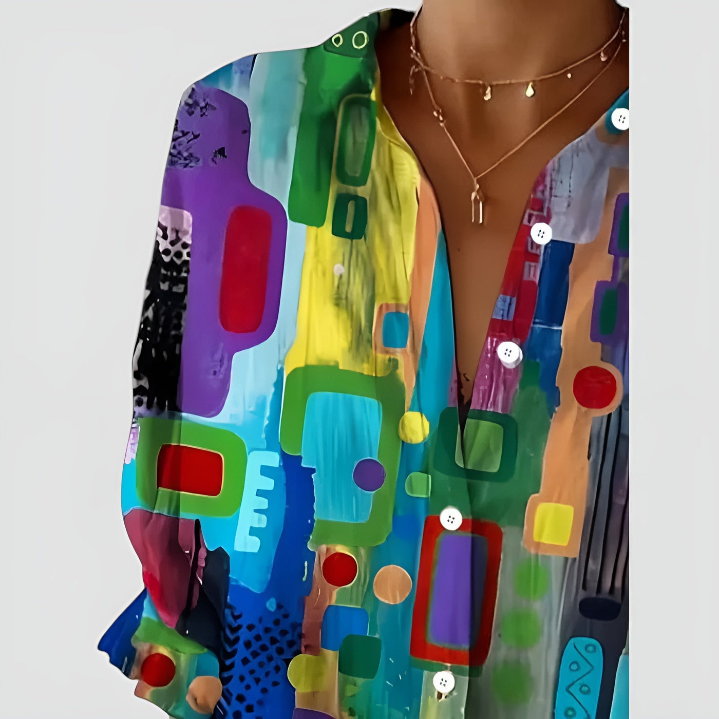 Ava - Comfortable Geometric Blouse