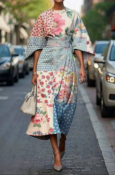Angelica - Elegant Floral Midi Dress