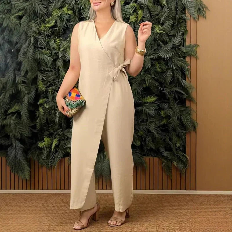 Inès - Elegant V-Neck Jumpsuit