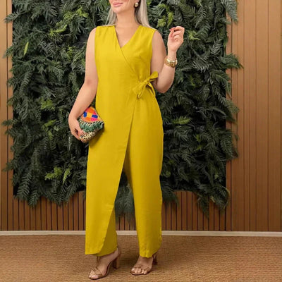 Inès - Elegant V-Neck Jumpsuit