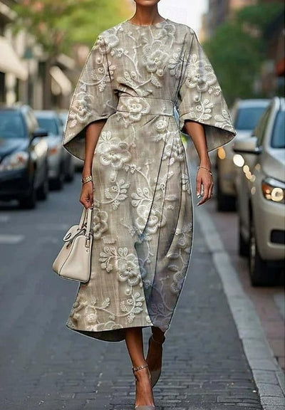Angelica - Elegant Floral Midi Dress